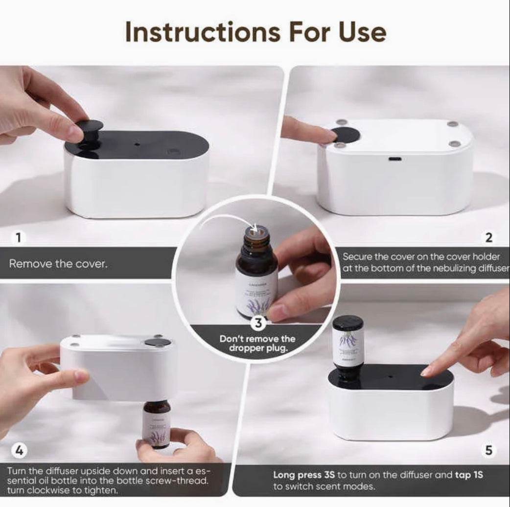 Airchestra Waterless Fragrance Essential Oil Diffuser Premium Mini Portable Aroma Diffusers with 3 Mist Modes